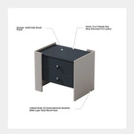 Stylish Oak Multi-Layer Board Bedside Cupboard with PU Leather Finish - Modern Storage Solution for Your Bedroom fmfd-5057