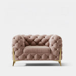 Chic Blue Velvet Sofa with Pine Stainless Frame - Modern Design for Cozy Living Rooms fmfd-5060