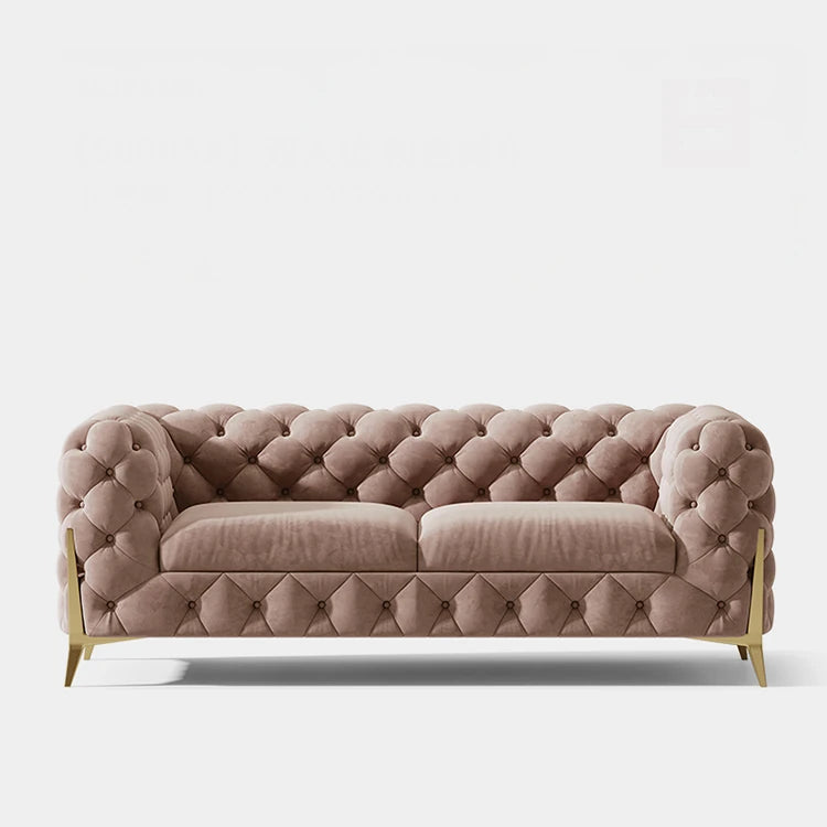 Chic Blue Velvet Sofa with Pine Stainless Frame - Modern Design for Cozy Living Rooms fmfd-5060