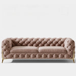 Chic Blue Velvet Sofa with Pine Stainless Frame - Modern Design for Cozy Living Rooms fmfd-5060