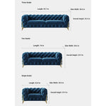 Chic Blue Velvet Sofa with Pine Stainless Frame - Modern Design for Cozy Living Rooms fmfd-5060