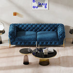 Chic Blue Velvet Sofa with Pine Stainless Frame - Modern Design for Cozy Living Rooms fmfd-5060