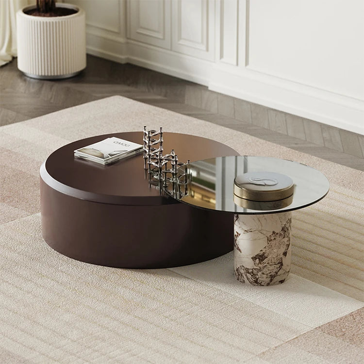 Stylish Multi-Layer Board Tea Table with Tempered Glass Top – Modern Coffee Table for Living Room Décor fmfd-5061