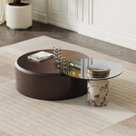 Stylish Multi-Layer Board Tea Table with Tempered Glass Top – Modern Coffee Table for Living Room Décor fmfd-5061