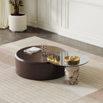 Stylish Multi-Layer Board Tea Table with Tempered Glass Top – Modern Coffee Table for Living Room Décor fmfd-5061