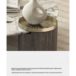 Elegant Marble Multi-layer Board Stainless Steel Coffee Table – Modern Round Design for Living Room Decor fmfd-5063