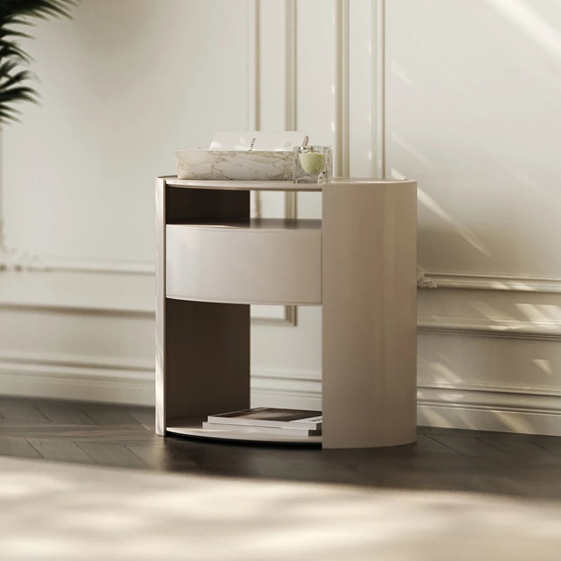 Sleek Modern Bedside Cupboard with Multi-Layer Board Design – Stylish Nightstand for Any Bedroom fmfd-5064