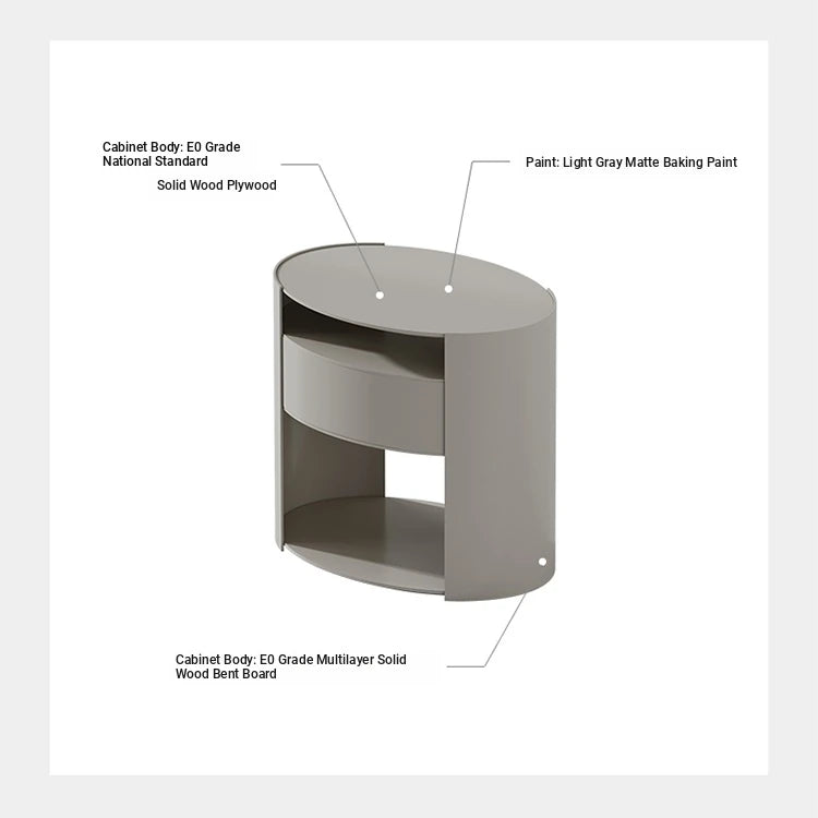 Sleek Modern Bedside Cupboard with Multi-Layer Board Design – Stylish Nightstand for Any Bedroom fmfd-5064