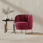 Modern Solid Wood Accent Chair in Stylish Burgundy - Perfect for Contemporary Living Spaces fmfd-5065