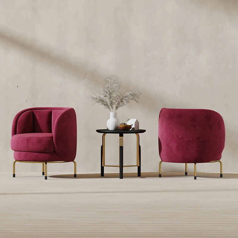 Modern Solid Wood Accent Chair in Stylish Burgundy - Perfect for Contemporary Living Spaces fmfd-5065