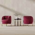 Modern Solid Wood Accent Chair in Stylish Burgundy - Perfect for Contemporary Living Spaces fmfd-5065