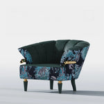 Stylish Pine PU Leather Accent Chair with Elegant Floral Design - Perfect for Living Room Decor fmfd-5068