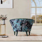 Stylish Pine PU Leather Accent Chair with Elegant Floral Design - Perfect for Living Room Decor fmfd-5068