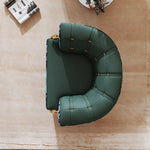 Stylish Pine PU Leather Accent Chair with Elegant Floral Design - Perfect for Living Room Decor fmfd-5068