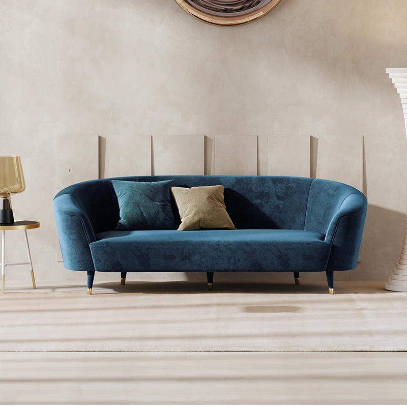Elegant Blue Velvet Sofa with Pine Frame - Modern Comfort for Stylish Living Spaces fmfd-5070