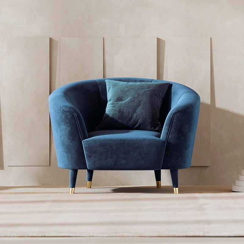 Elegant Blue Velvet Sofa with Pine Frame - Modern Comfort for Stylish Living Spaces fmfd-5070