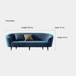 Elegant Blue Velvet Sofa with Pine Frame - Modern Comfort for Stylish Living Spaces fmfd-5070