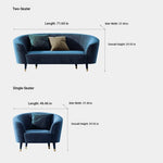 Elegant Blue Velvet Sofa with Pine Frame - Modern Comfort for Stylish Living Spaces fmfd-5070