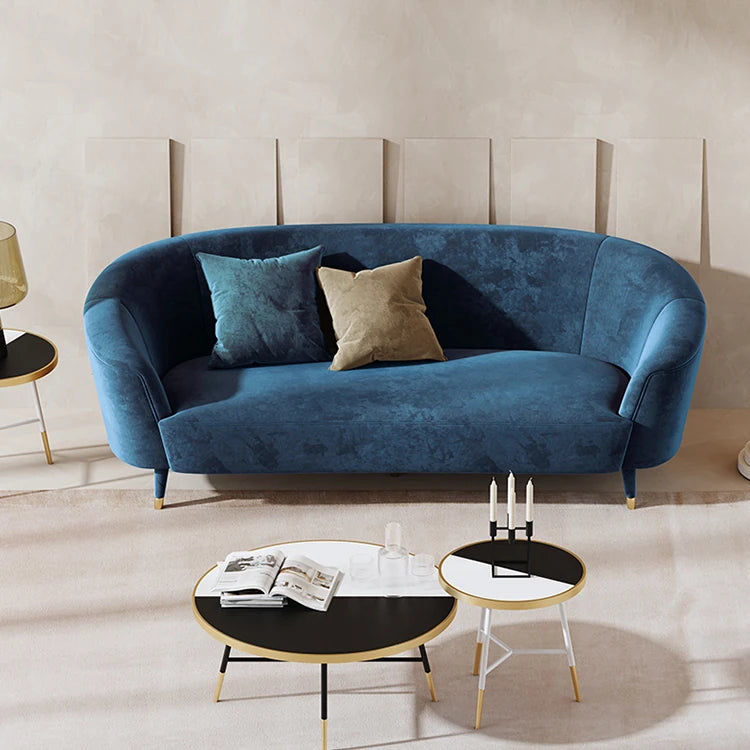 Elegant Blue Velvet Sofa with Pine Frame - Modern Comfort for Stylish Living Spaces fmfd-5070