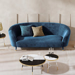 Elegant Blue Velvet Sofa with Pine Frame - Modern Comfort for Stylish Living Spaces fmfd-5070