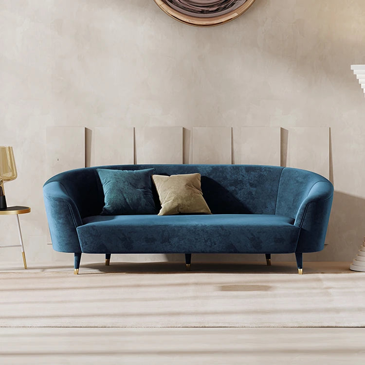 Elegant Blue Velvet Sofa with Pine Frame - Modern Comfort for Stylish Living Spaces fmfd-5070