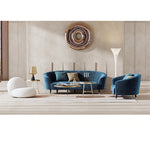 Elegant Blue Velvet Sofa with Pine Frame - Modern Comfort for Stylish Living Spaces fmfd-5070