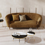 Elegant Blue Velvet Sofa with Pine Frame - Modern Comfort for Stylish Living Spaces fmfd-5070