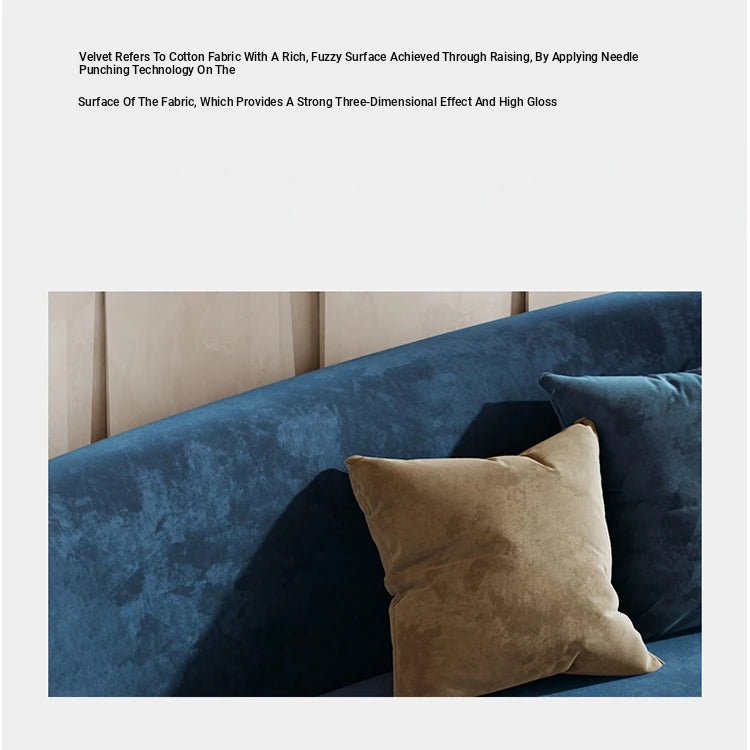 Elegant Blue Velvet Sofa with Pine Frame - Modern Comfort for Stylish Living Spaces fmfd-5070