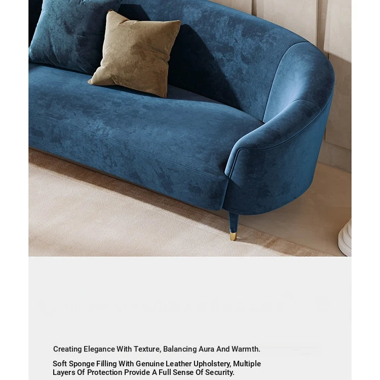 Elegant Blue Velvet Sofa with Pine Frame - Modern Comfort for Stylish Living Spaces fmfd-5070