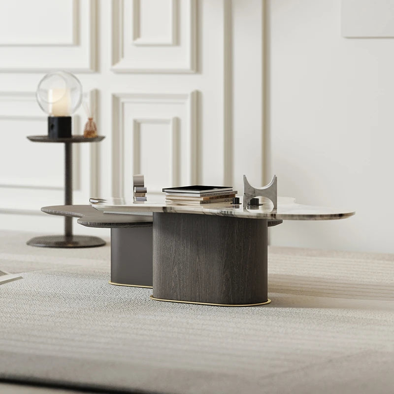 Stylish Marble Multi-Layer Coffee Table - Modern Design for Elegant Living Spaces fmfd-5075