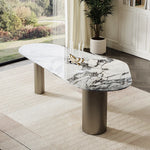 Elegant Marble Dining Table - Modern Oval Design for Stylish Dining Spaces fmfd-5078