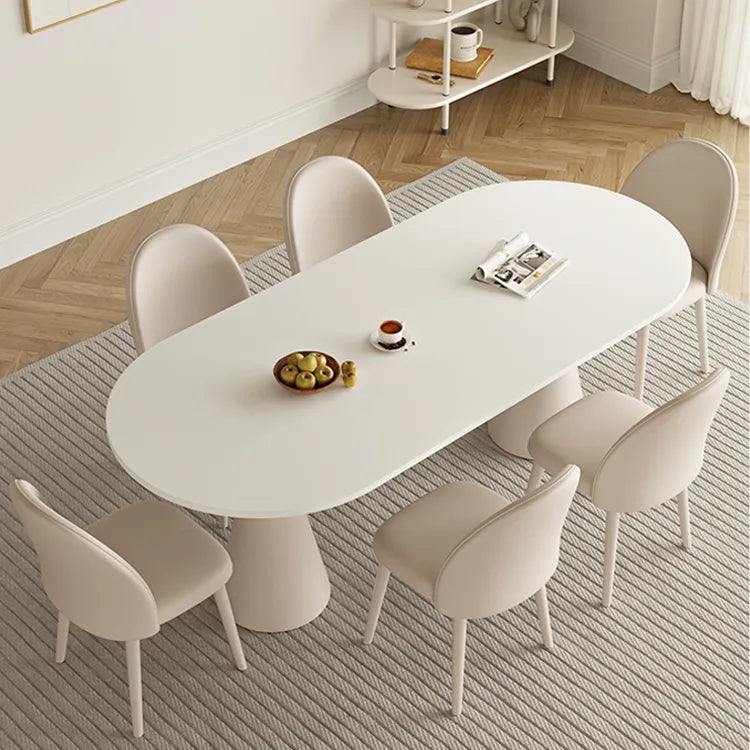 Modern Sintered Stone Dining Table with Faux Leather Finish – Elegant Design for a Stylish Home fmsf-2054