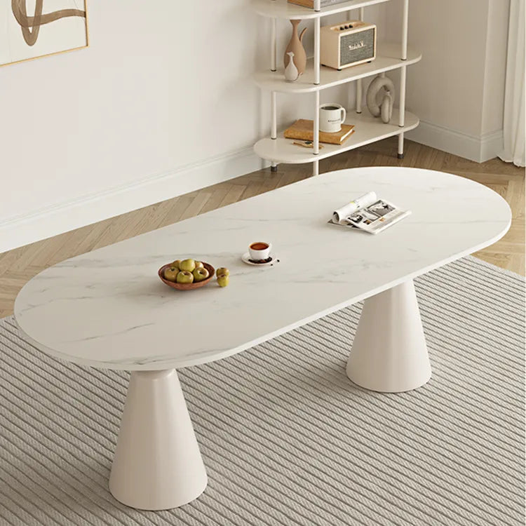 Modern Sintered Stone Dining Table with Faux Leather Finish – Elegant Design for a Stylish Home fmsf-2054