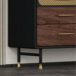 Modern Multi-Layer Board Cabinet with Stainless Steel and Glass Accents - Elegant Storage Solution fmsjj-4198