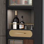 Stylish Multi-layer Board and Glass Cabinet with Stainless Accents – Perfect for Modern Living Spaces fmsjj-4200