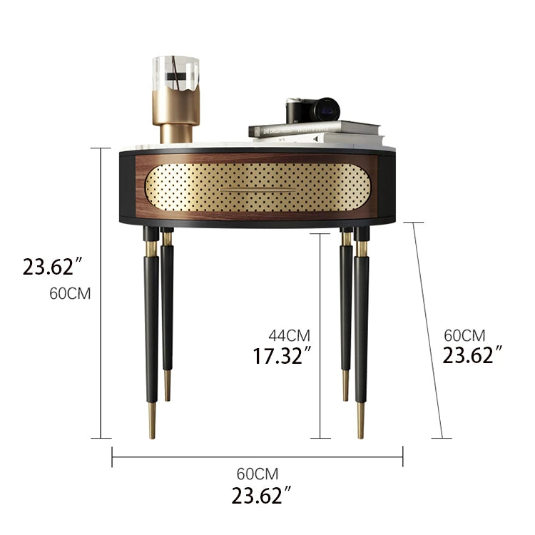 Elegant Modern Tea Table - Multi-layer Board & Ceramic Sintered Stone with Stainless Accents fmsjj-4203