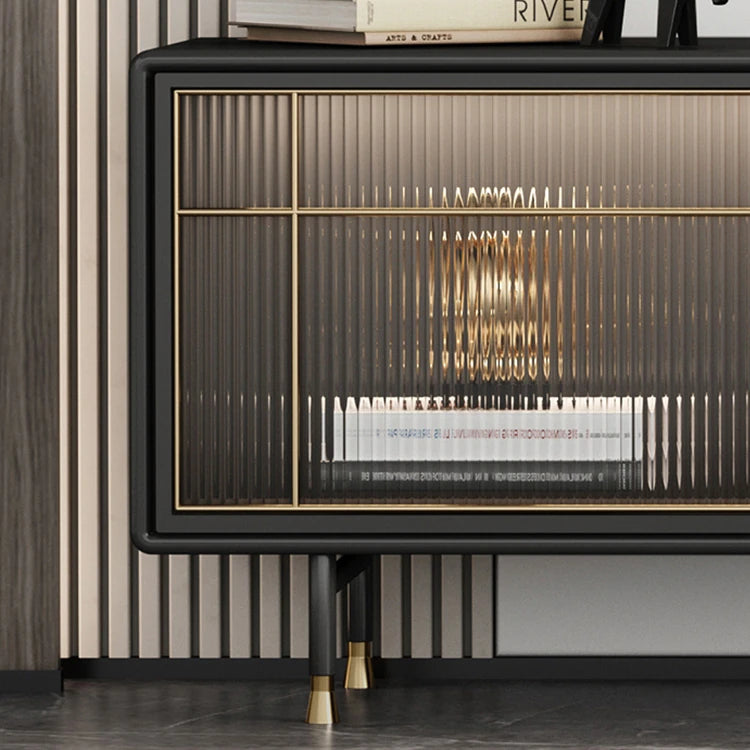 Elegant Modern TV Cabinet with Multi-Layer Board and Glass Design fmsjj-4205