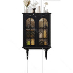 Elegant Beech Wood Cabinet with Intricate Glass Design fmsjj-4207