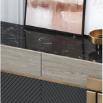 Luxury Marble & Stainless Steel Cabinet: Enhance Your Space fmsjj-4210