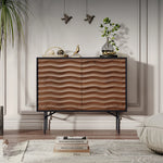 Modern Solid Wood Multi-layer Cabinet with Unique Wave Design fmsjj-4215