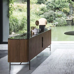 Sleek Marble and Stainless Steel Cabinet with Modern Design Elements fmsjj-4216