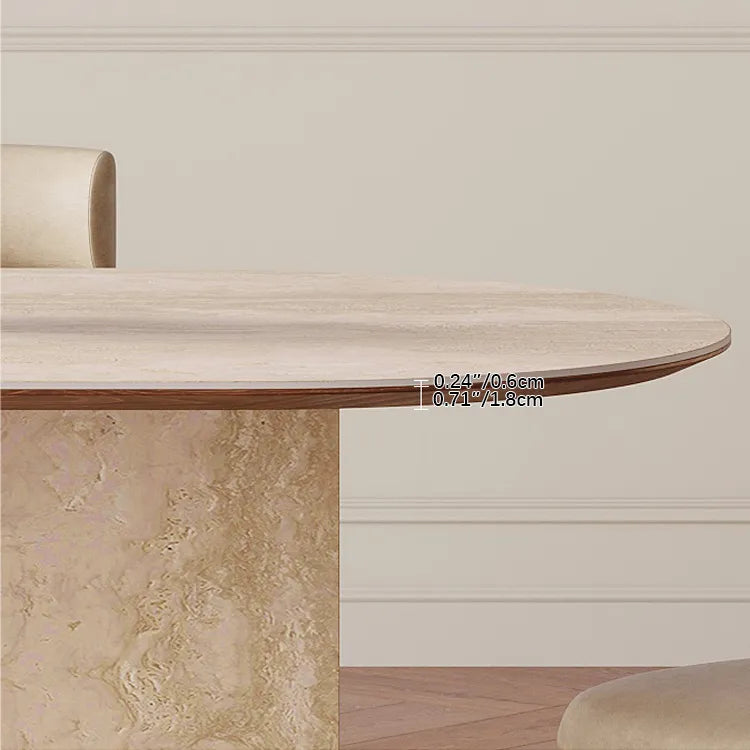 Modern Sintered Stone Dining Table with Solid Wood Accents - Elegant Design for Your Dining Room fmus-4078