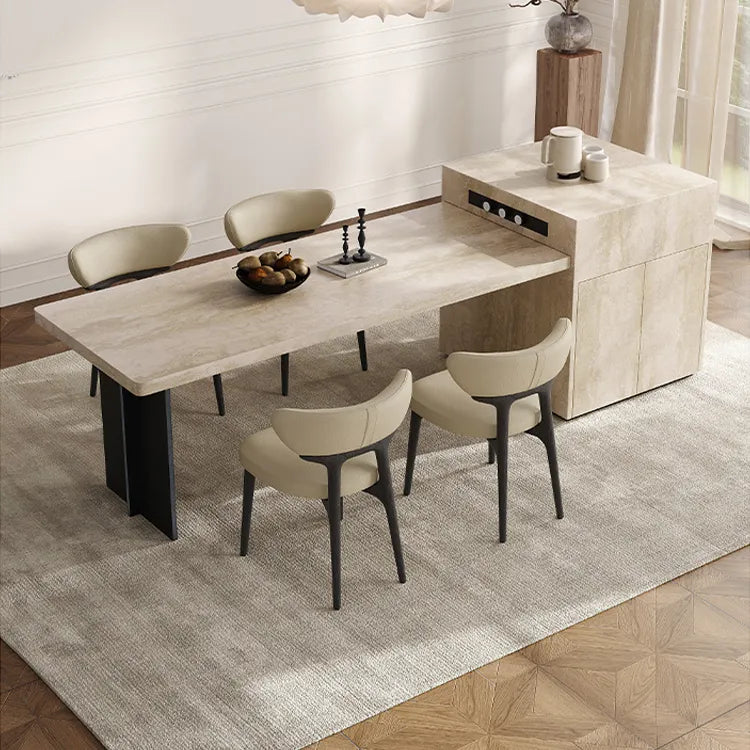 Modern Sintered Stone Dining Table with Stainless Steel Frame – Sleek Multi-layer Design for Contemporary Spaces fmus-4087