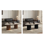 Modern Sintered Stone Coffee Table with Glass and Multi-layer Design for Stylish Living Rooms fmus-4094