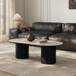 Modern Sintered Stone Coffee Table with Glass and Multi-layer Design for Stylish Living Rooms fmus-4094