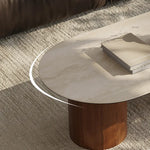 Modern Sintered Stone Coffee Table with Glass and Multi-layer Design for Stylish Living Rooms fmus-4094
