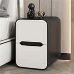 Modern Pine Nightstand with PU Leather Finish - Stylish Storage Solution for Your Bedroom fmxjs-5340