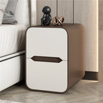 Modern Pine Nightstand with PU Leather Finish - Stylish Storage Solution for Your Bedroom fmxjs-5340