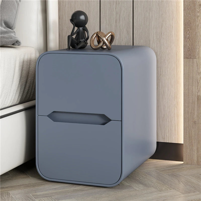 Modern Pine Nightstand with PU Leather Finish - Stylish Storage Solution for Your Bedroom fmxjs-5340