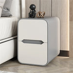 Modern Pine Nightstand with PU Leather Finish - Stylish Storage Solution for Your Bedroom fmxjs-5340